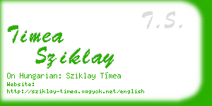 timea sziklay business card