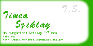 timea sziklay business card